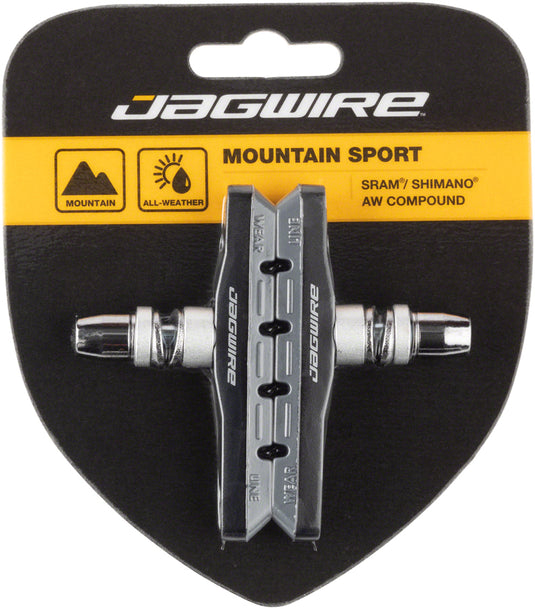 Pack of 2 Pairs Jagwire Mountain Sport V-Brake Pads Threaded Post Gray