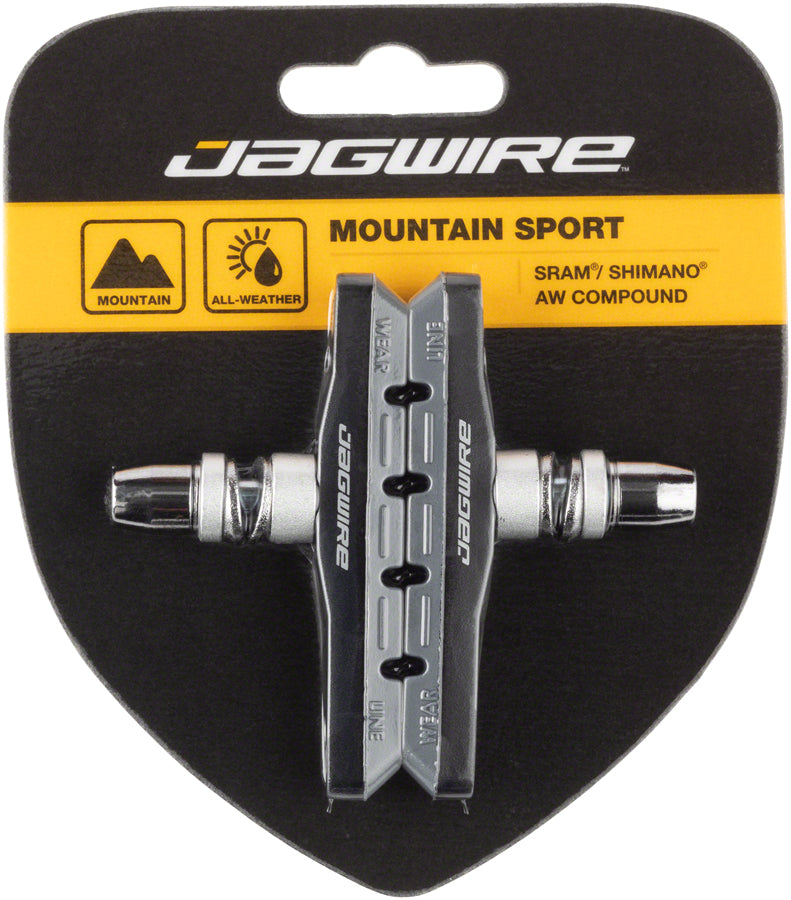 Load image into Gallery viewer, Pack of 2 Pairs Jagwire Mountain Sport V-Brake Pads Threaded Post Gray
