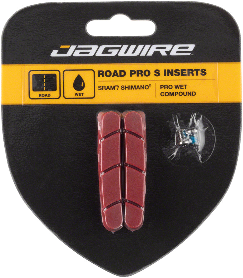 Load image into Gallery viewer, Pack of 2 Jagwire Road Pro S Brake Pad Inserts Red For Wet Conditions
