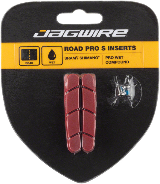Pack of 2 Jagwire Road Pro S Brake Pad Inserts Red For Wet Conditions