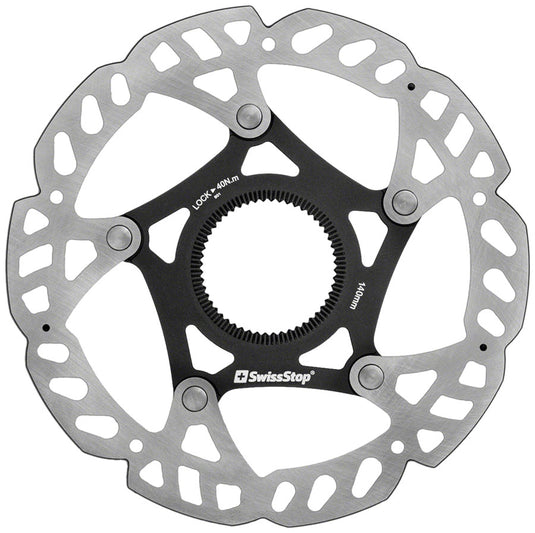 Pack of 2 SwissStop Catalyst Pro Disc Rotor - 140mm, CenterLock, Silver/Black