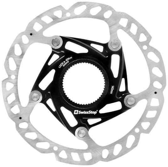 Pack of 2 SwissStop Catalyst Race Disc Rotor - 140mm, CenterLock, Silver/Black