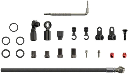 SRAM Disc Brake Hose Kit - Flat Mount Beveled Banjo Hydraulic Brake Replacement, 2000mm Black
