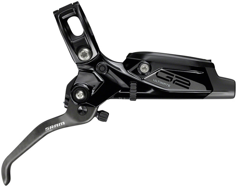 Load image into Gallery viewer, SRAM G2 Ultimate Disc Brake and Lever - Rear, Hydraulic, Post Mount, Carbon Lever, Titanium Hardware, Gloss Black, A2
