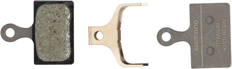 Load image into Gallery viewer, Shimano K05Ti-RX Resin Disc Brake Pads + Springs | Titanium Back Plate, Enhanced Wear &amp; Heat Resistance
