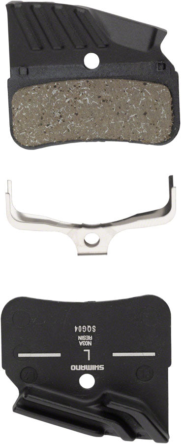 Load image into Gallery viewer, Shimano N03A-RF Resin Disc Brake Pads with Alloy Finned Back Plate E-Bike, Wet/Dry Cycling Performance
