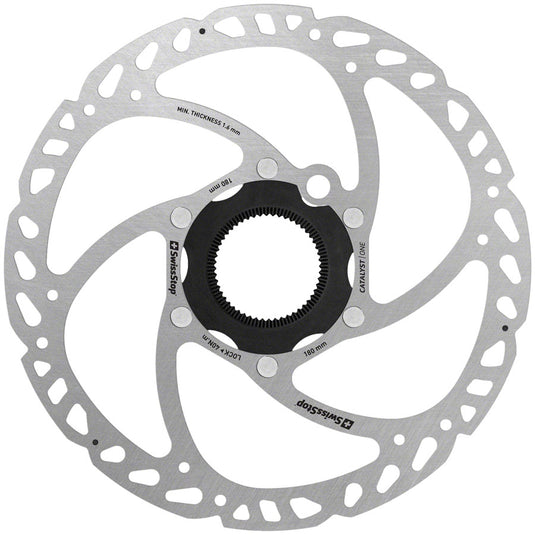 Pack of 2 SwissStop Catalyst One Disc Rotor - 180mm, CenterLock, Silver