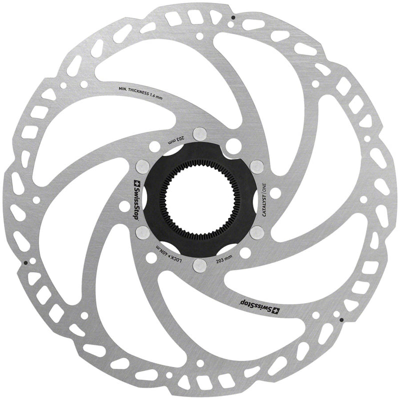 Load image into Gallery viewer, Pack of 2 SwissStop Catalyst One Disc Rotor - 203mm, CenterLock, Silver
