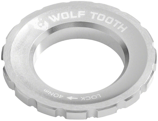 Wolf Tooth Centerlock Rotor Lockring - External Spline, 7075-T6 Aluminum, Raw Silver, Secure Centerlock Rotor Mount for MTB & Road Bikes