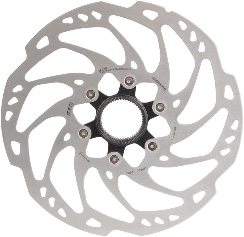 Load image into Gallery viewer, Shimano SLX SM-RT70-L Disc Brake Rotor - 203mm, Center Lock, Silver
