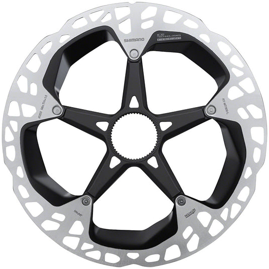 2 Pack Shimano XTR RT-MT900-L Disc Brake Rotors 203mm, Center Lock, Silver/Black