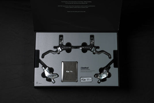 TRP EVO PRO HD-M9040 40 / 20 Anniversary Edition Disc Brake and Lever Set - Silver Limited Edition, Front/Rear Set