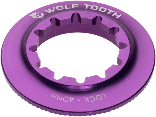 Wolf Tooth Centerlock Rotor Lockring Bundle Internal Spline Aluminum, Ultraviolet Purple, 2 Pack