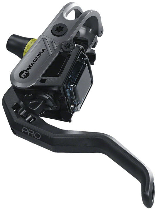 Magura Gustav Pro Disc Brake and Lever - Front or Rear, Post Mount, 4-Piston, Black/Anthracite Gray