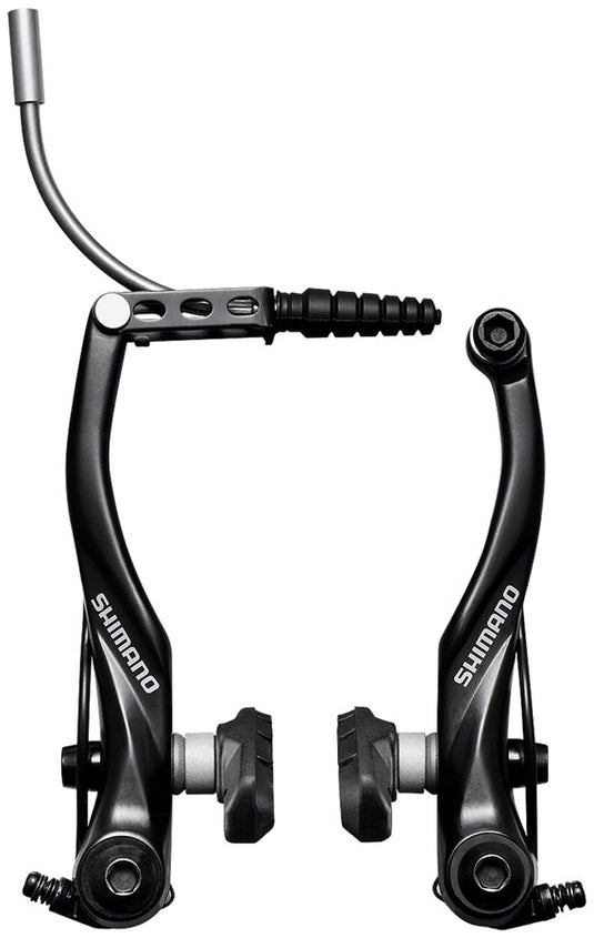 Shimano ALIVIO T400 V-Brake Bundle - Front & Rear Flat Bar Trekking Bike Brake Sets, Black, Adjustable Tension