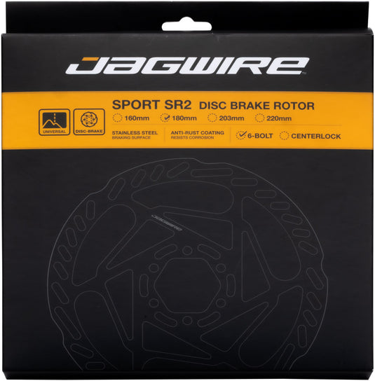 Jagwire Sport SR2 Disc Brake Rotor - 180mm, 6-Bolt, 1.8mm Thickness