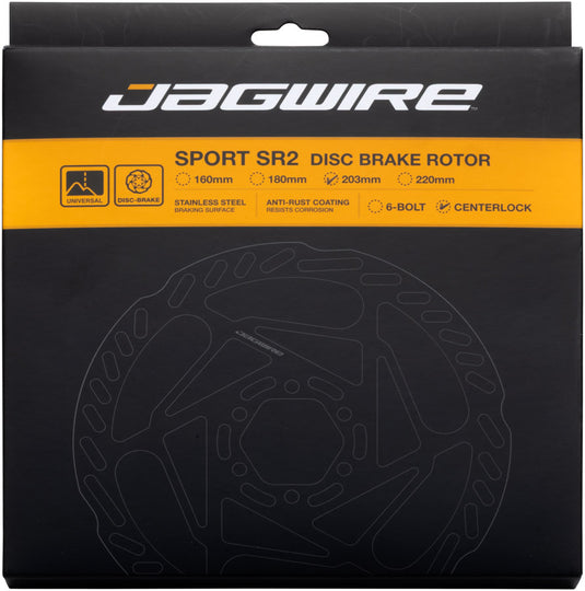 Jagwire Sport SR2 Disc Brake Rotor - 203mm, Center Lock, Includes Lockring, 1.8mm Thickness