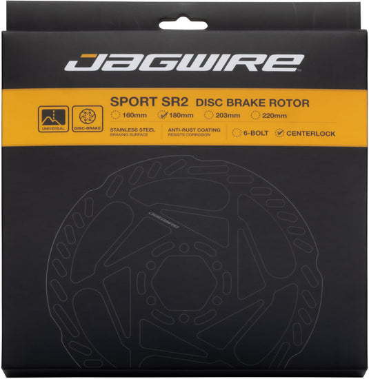 Jagwire Sport SR2 Disc Brake Rotor - 180mm, Center Lock, Includes Lockring, 1.8mm Thickness