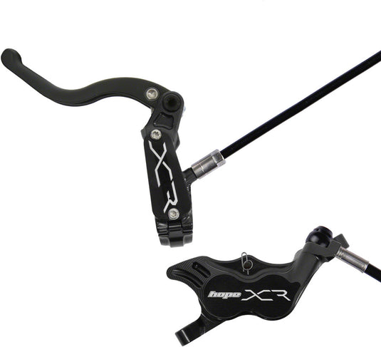Hope XCR Pro E4 Hydraulic Disc Brake Set - Front & Rear Post Mount, Lightweight Carbon & Titanium