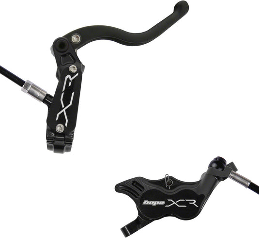 Hope XCR Pro E4 Hydraulic Disc Brake Set - Front & Rear Post Mount, Lightweight Carbon & Titanium