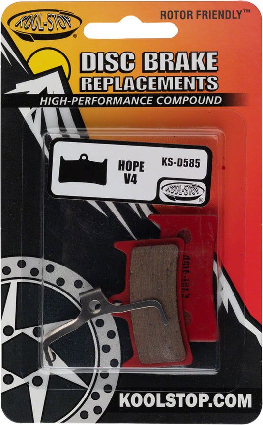 Pack of 2 Kool-Stop Hope V4 Disc Brake Pads - Organic, Steel