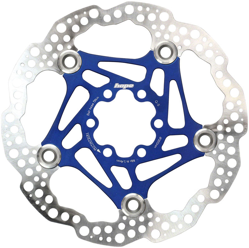 Load image into Gallery viewer, Hope Floating Disc Brake Rotors Bundle - 180mm &amp; 160mm, 6-Bolt, Stainless Steel, Blue
