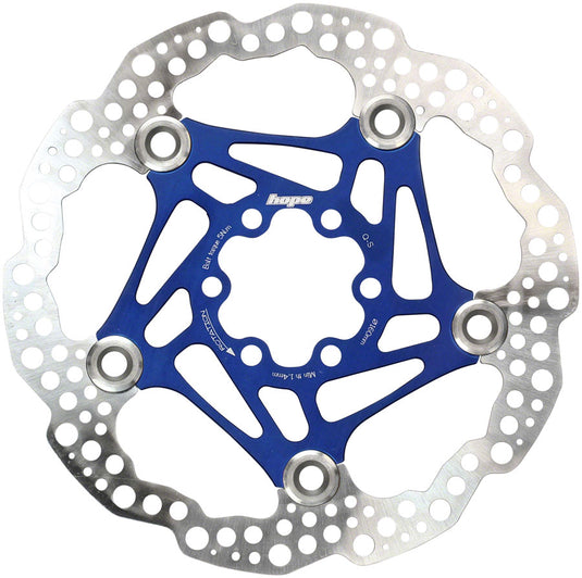 Hope Floating Disc Brake Rotors Bundle - 180mm & 160mm, 6-Bolt, Stainless Steel, Blue