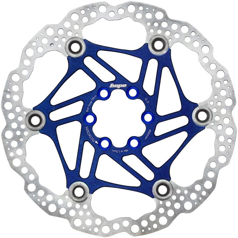 Load image into Gallery viewer, Hope Floating Disc Brake Rotors Bundle - 180mm &amp; 160mm, 6-Bolt, Stainless Steel, Blue
