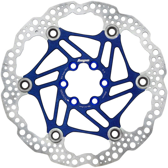Hope Floating Disc Brake Rotors Bundle - 180mm & 160mm, 6-Bolt, Stainless Steel, Blue