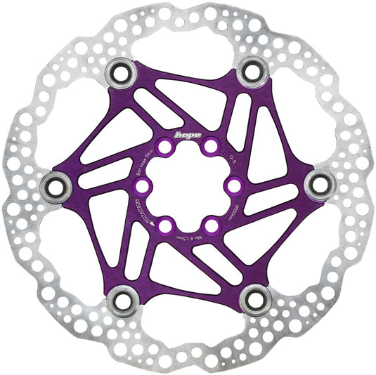 Pack of 2 Hope Floating Disc Brake Rotors, 180mm, 6-Bolt, Purple