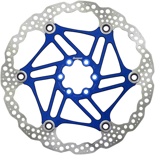 Pack of 2 Hope Floating Disc Rotors, 200mm, 6-Bolt, Blue