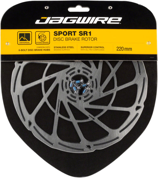Jagwire Sport SR1 Disc Brake Rotor - 220mm, 6-Bolt, Silver