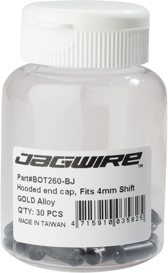 Load image into Gallery viewer, Jagwire Hooded End Cap 4mm Shift Bottle of 30, Black
