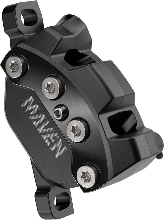 SRAM Maven Silver Disc Brake and Lever - Rear, Post Mount, 4-Piston, Aluminum Lever, SS Hardware, Black, A1