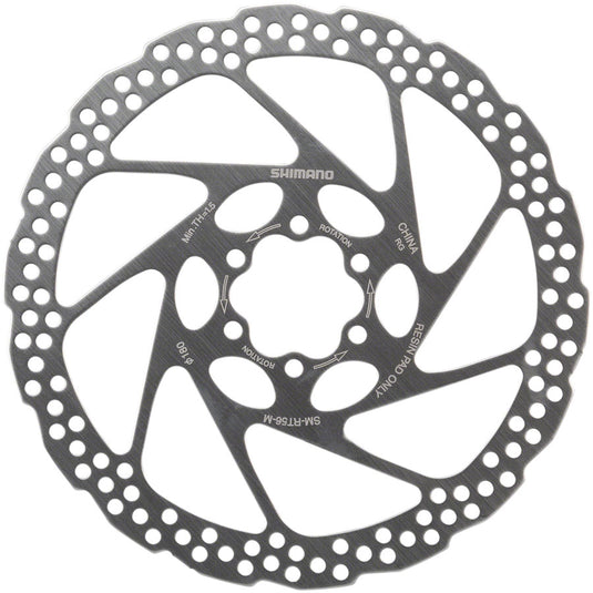 Shimano RT56M 180mm 6-Bolt Disc Brake Rotor, Resin Pad Only, Silver 1-Piece Bike