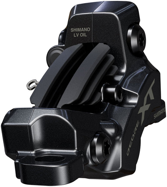 Shimano Deore XT BR-M8220 Disc Brake and BL-M8200 Lever - Right/Rear, Post Mount, 4-Piston Caliper, SM-BH90-SBM Hose,