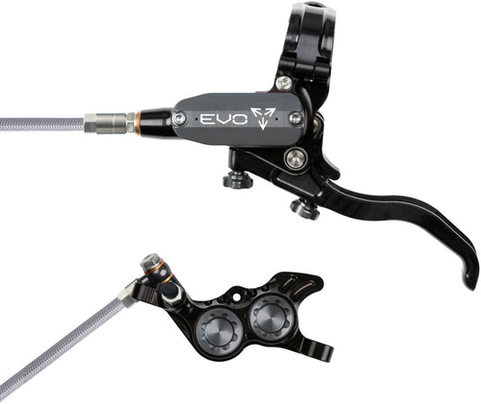 Hope EVO GR4 4-Piston Hydraulic Disc Brake Set - Left & Right Post Mount, High-Performance, Black/Smoke