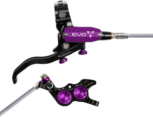 Hope EVO GR4 4-Piston Hydraulic Disc Brake Set - Left & Right Post Mount, Brake Levers, Organic Pads