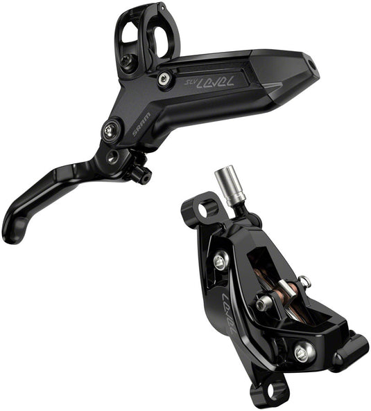 SRAM Level Silver Stealth Hydraulic Disc Brake Bundle 4-Piston, Post Mount, Aluminum Levers, Black