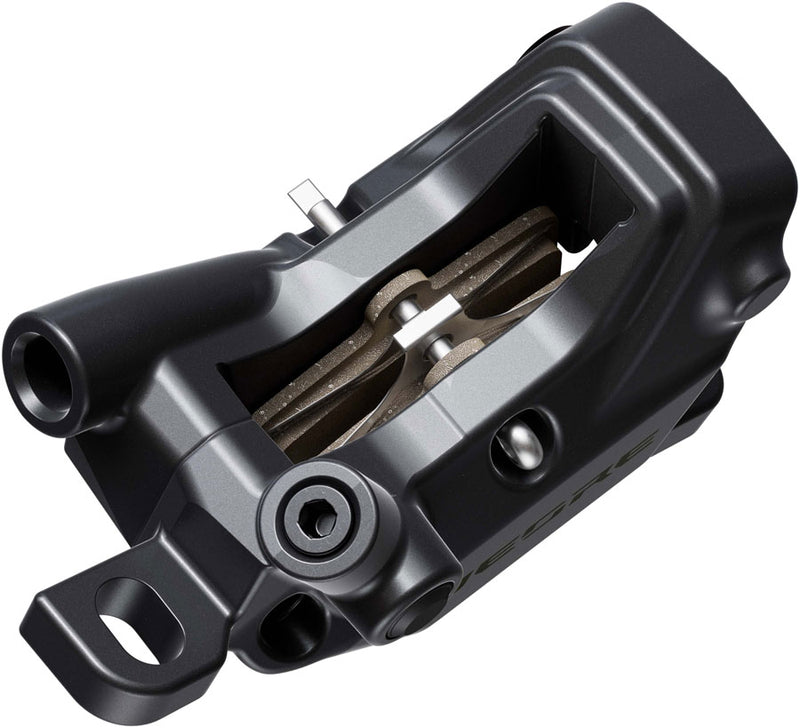 Load image into Gallery viewer, Shimano Deore BR-M6220 Disc Brake and BL-M6200 Lever - Right/Rear, Post Mount, 4-Piston Caliper, SM-BH90-SS Hose, Metal
