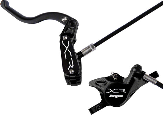 Hope XCR Pro X2 Hydraulic Disc Brake Set Front & Rear, Lightweight Carbon & Titanium, Post Mount, Black