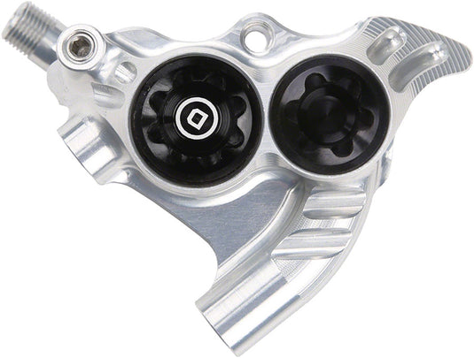 Hope RX4+ Flat Mount Disc Brake Caliper Rear - 4-Piston, DOT, Silver, Lightweight Cycling Performance Pair