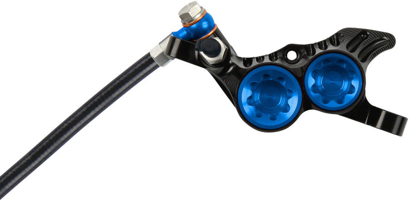 Load image into Gallery viewer, Hope Tech 4 V4 Disc Brake and Lever Set - Rear, Hydraulic, Post Mount, Blue

