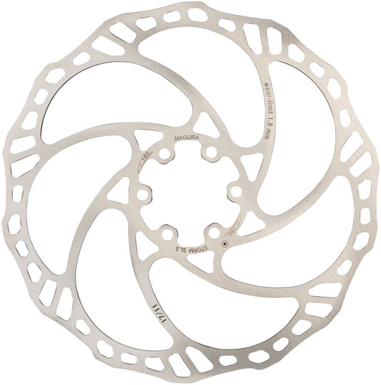 Pack of 2 Magura Storm SL.2 Rotor 180mm 6-Bolt Steel One Piece Disc Brake Rotor