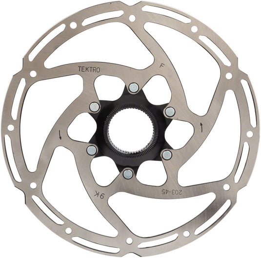 Tektro TR180-45 Disc Brake Rotor - 180mm, Center-Lock, 2.3mm Thickness, Silver