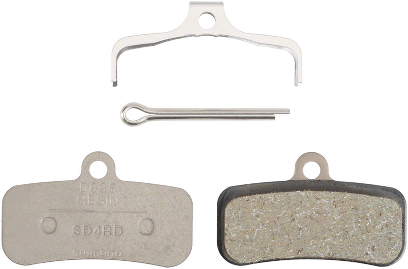 Load image into Gallery viewer, Shimano D03S-RX Disc Brake Pads and Springs - Resin Compound, Stainless Steel Backplate, Box/25 pair
