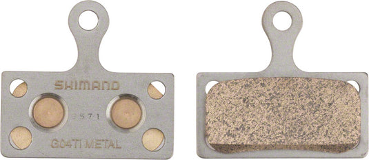 Shimano G04TI-MX Metal Disc Brake Pads & Springs - Titanium Back Plate, High-Performance, Water-Resistant Cycling Brake Components
