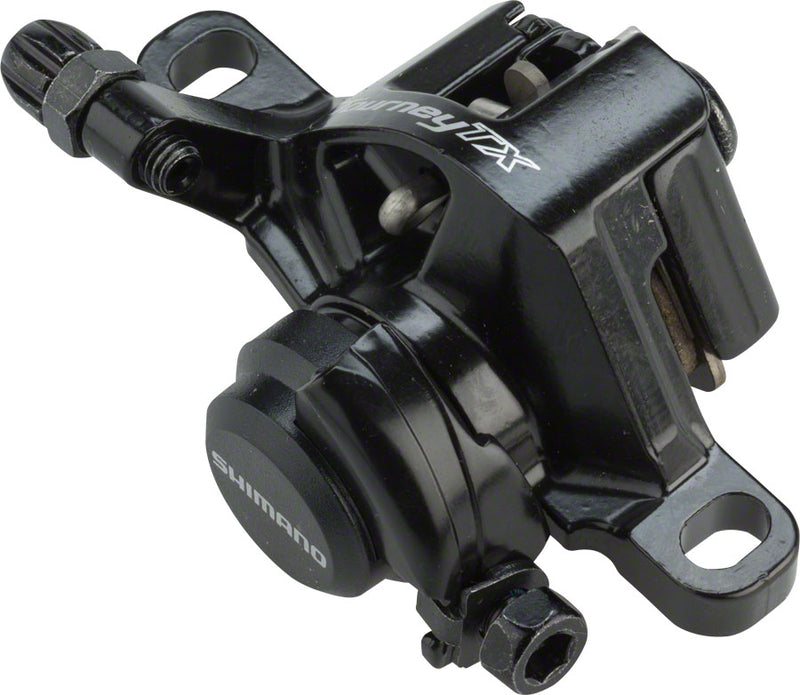 Load image into Gallery viewer, Shimano Tourney BR-TX805 Mechanical Disc Brake Calipers with B01S Resin Pads - Reliable MTB Hydraulic-Style Braking System
