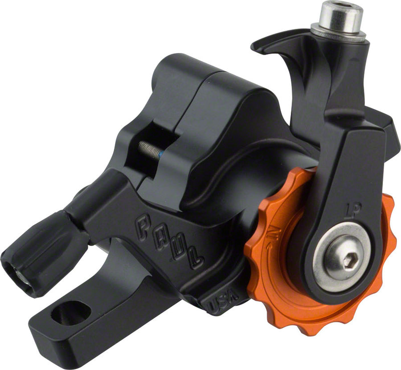 Load image into Gallery viewer, Paul Component Engineering Klamper Disc Caliper Bundle Long Pull, Black/Orange, Post Mount, USA Made
