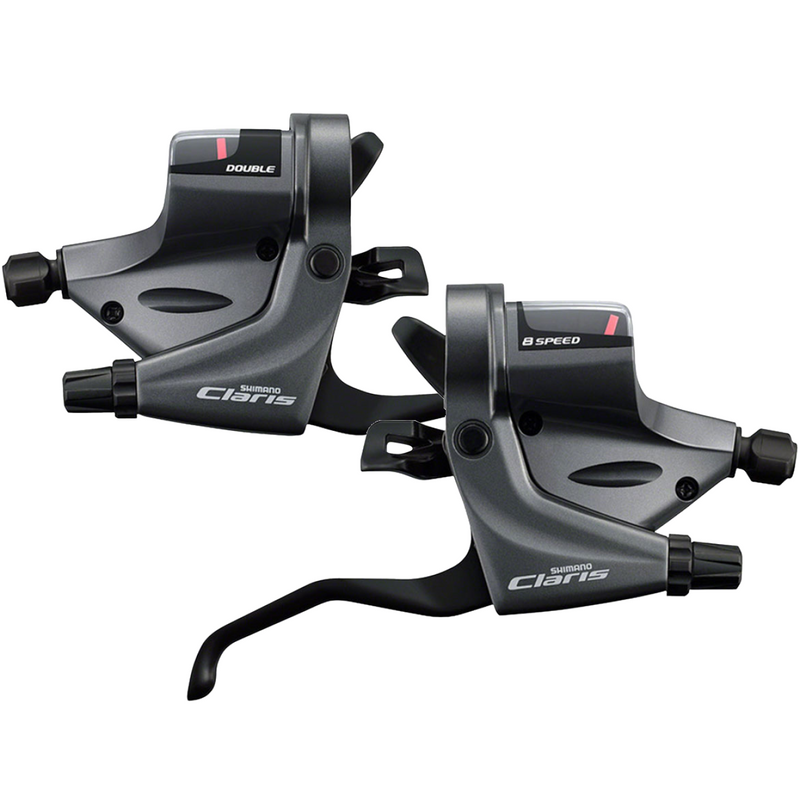Load image into Gallery viewer, Shimano Claris RS200 Flat Bar Brake/Shift Levers Set 2-Speed Left &amp; 8-Speed Right, Compact, Durable Cycling Components
